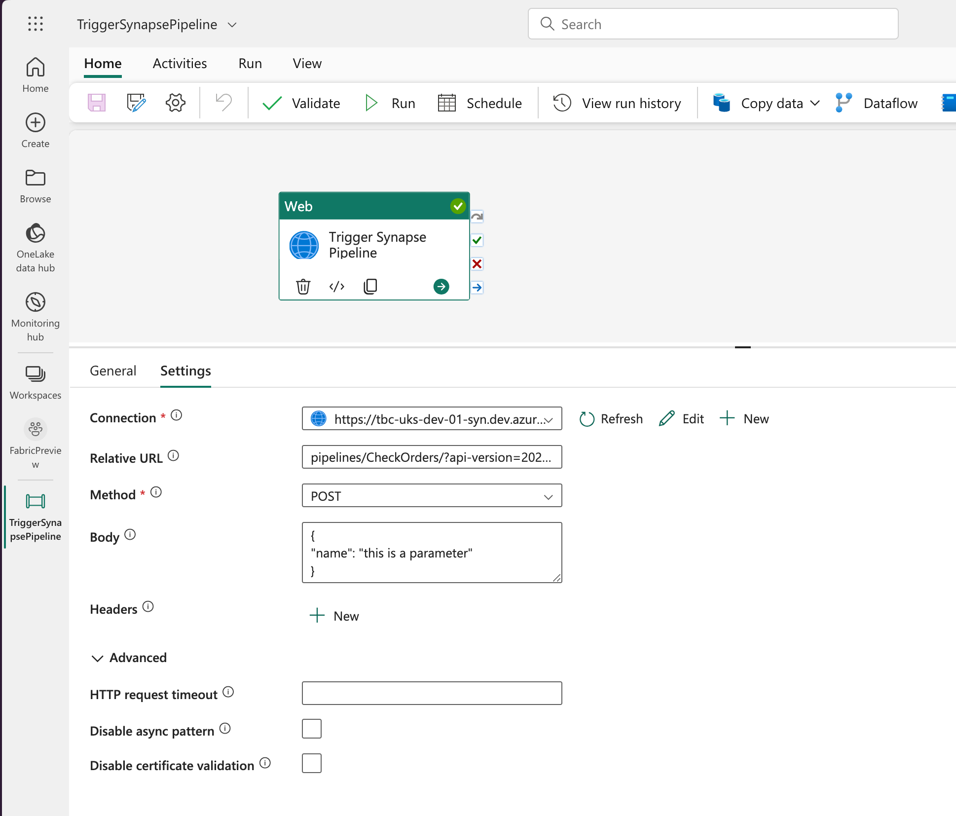 Triggering Synapse Pipelines from Microsoft Fabric via REST APIs