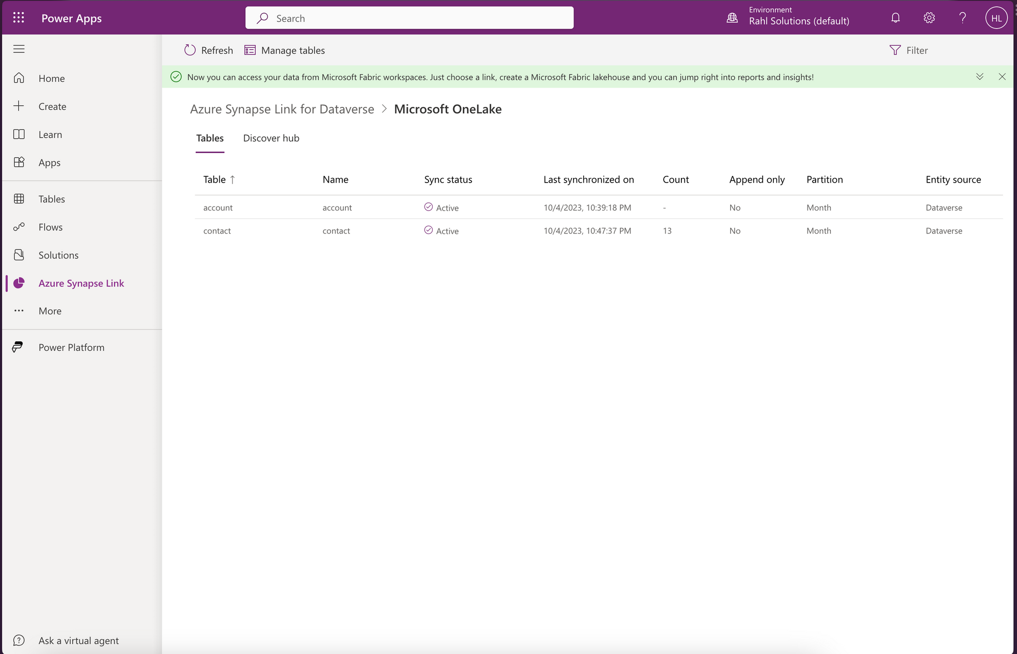 Dataverse to Microsoft Fabric & OneLake Connectivity